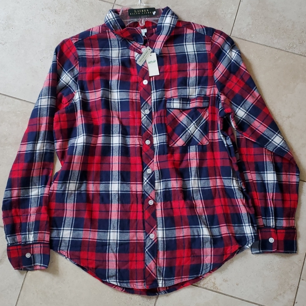 Plaid Aerie Button Up